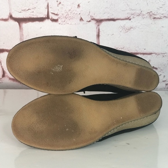 J CREW MacAlister Black Suede Rubber Wedge Ankle Boots Booties Size 8 - Picture 11 of 16